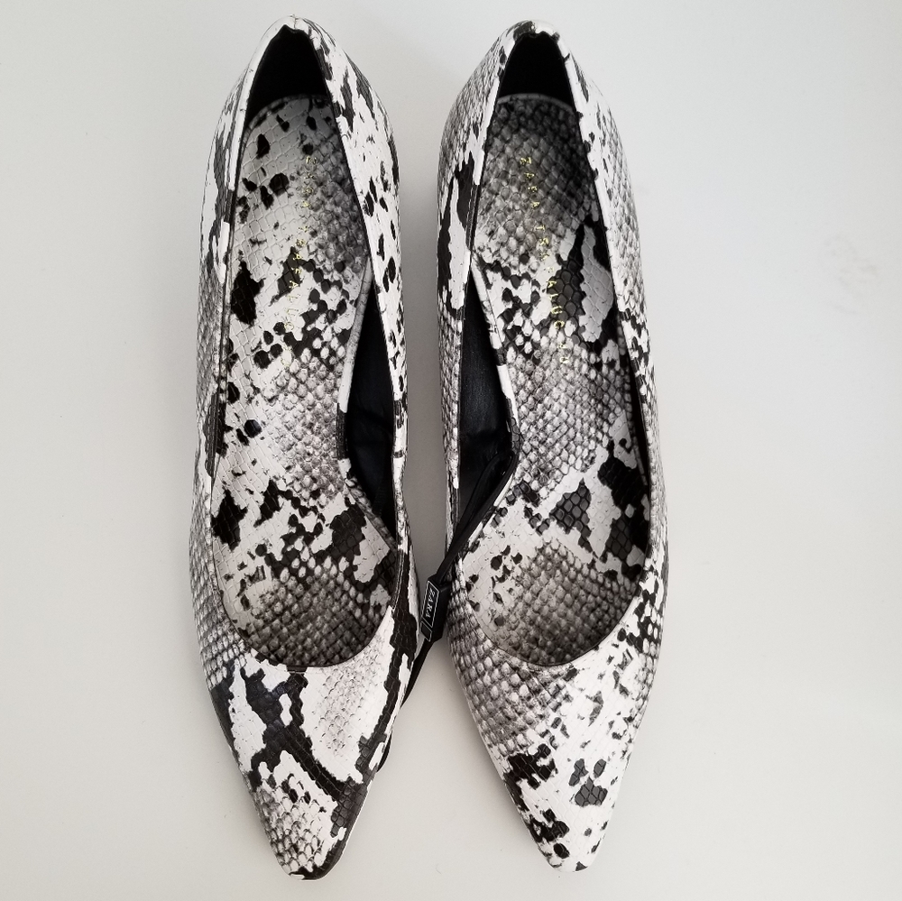 New Zara Trafaluc Python Snakeskin Block Heels - image 4